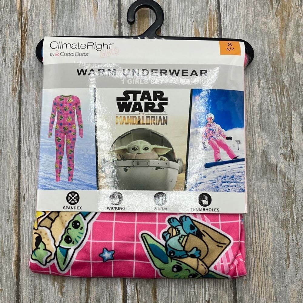 GIRL’S STAR WARS Thermal Underwear Pajama Lounge 2-Piece Size S 6/7